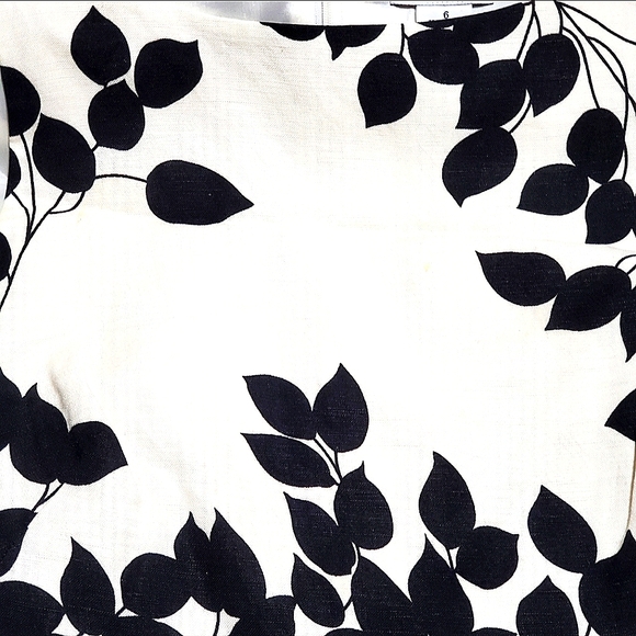 Ann Taylor LOFT Black and White w/Light Pink Summer Floral Shift Dress Size 6 - Picture 5 of 14